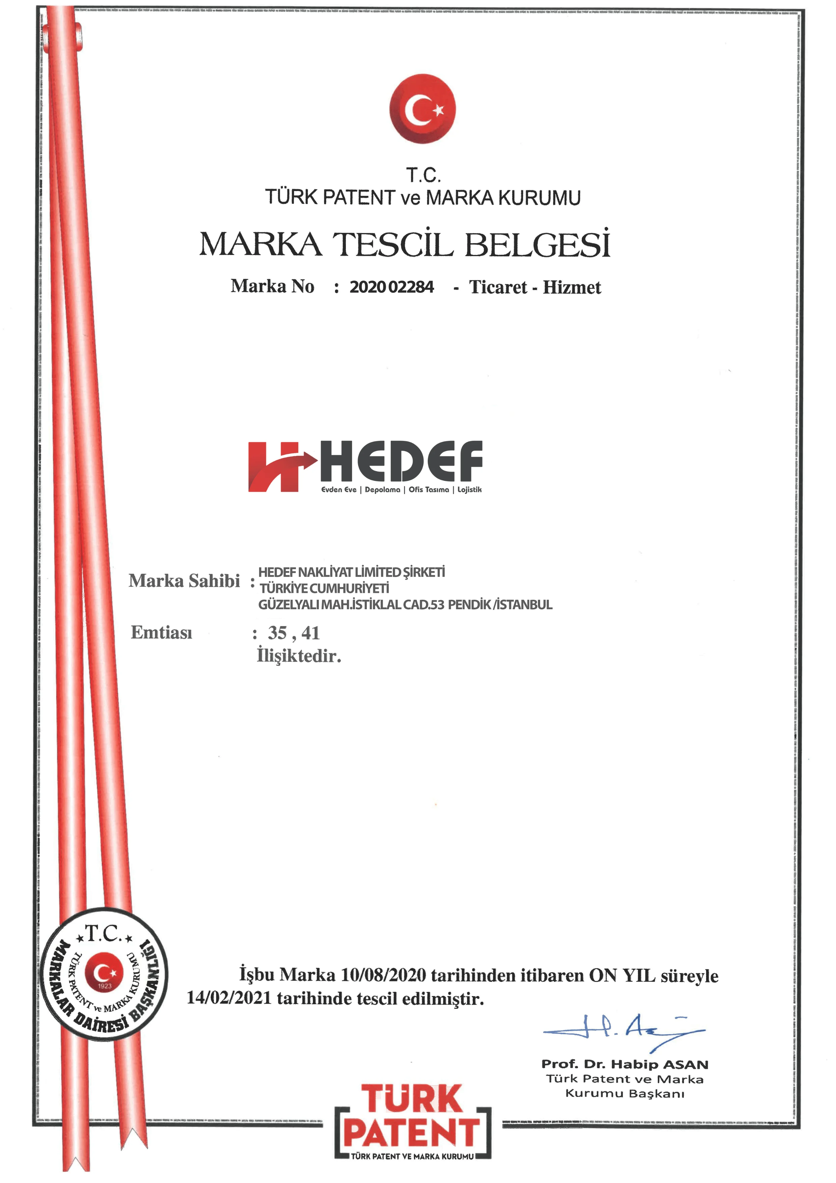 Marka Tescil Belgesi